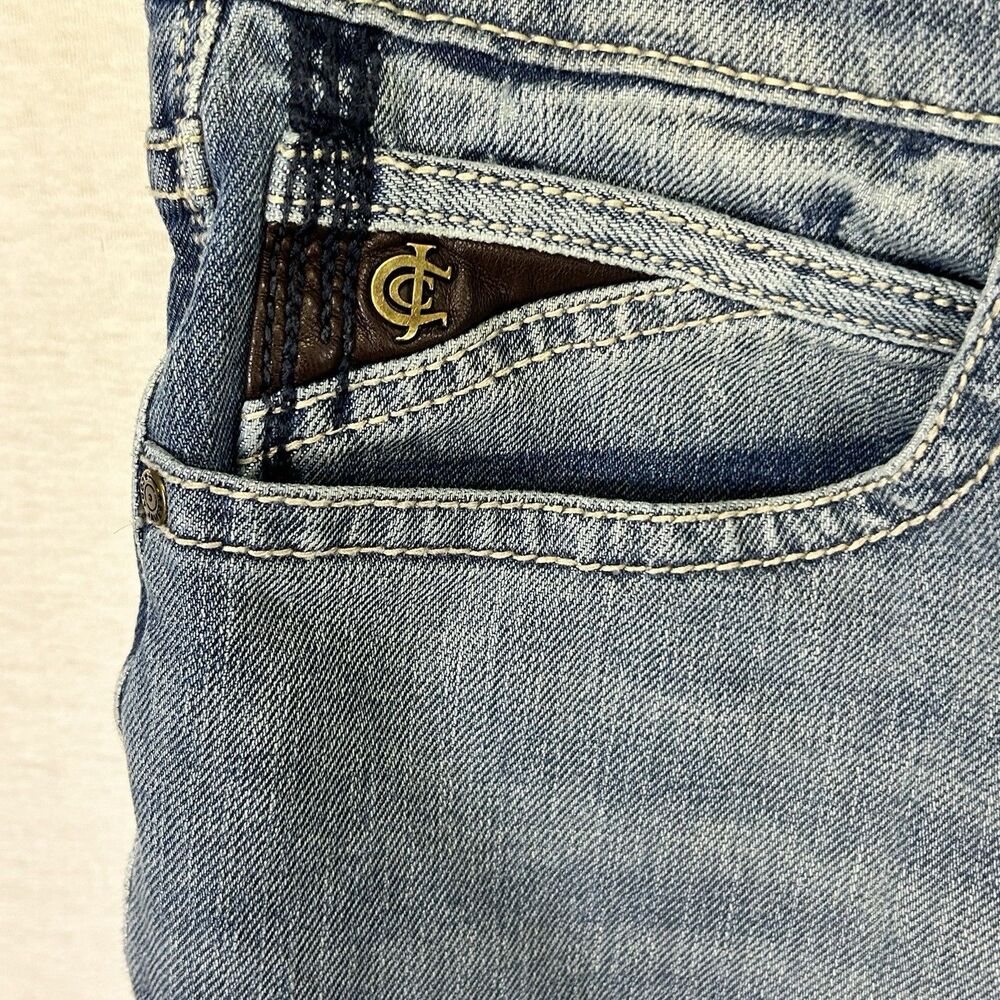 Cody James Boot Cut Jeans Men 33x32 Blue Whiskered Cowboy Western Work - Picture 2 of 12